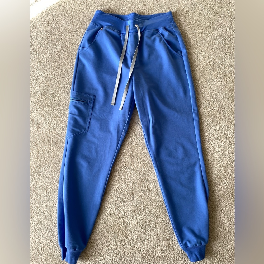 Figs Ceil Blue High Waisted Jogger Scrub Pants